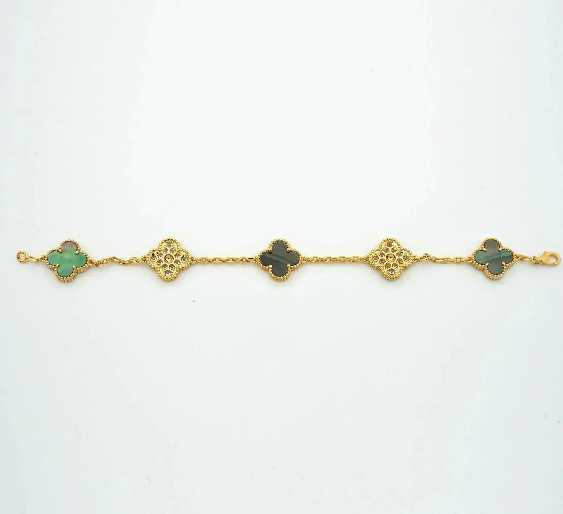 [⭐Shinejoy] COLLECTION DE BRACELETS CLOVER 5 MOTIF GRIS MOP