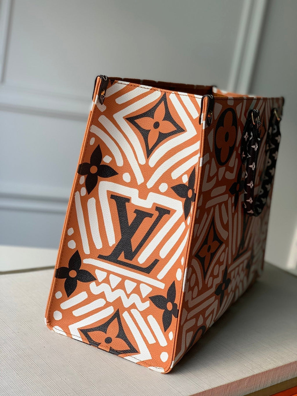 Toile géante monogramme caramel et crème CRAFTY ONTHEGO GM 41 