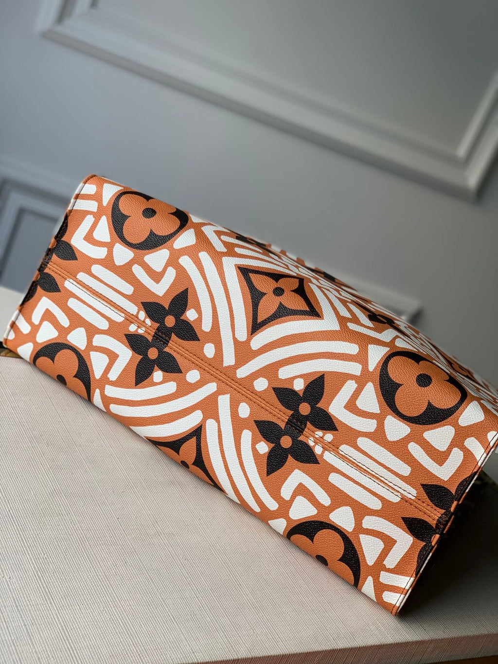 Toile géante monogramme caramel et crème CRAFTY ONTHEGO GM 41 