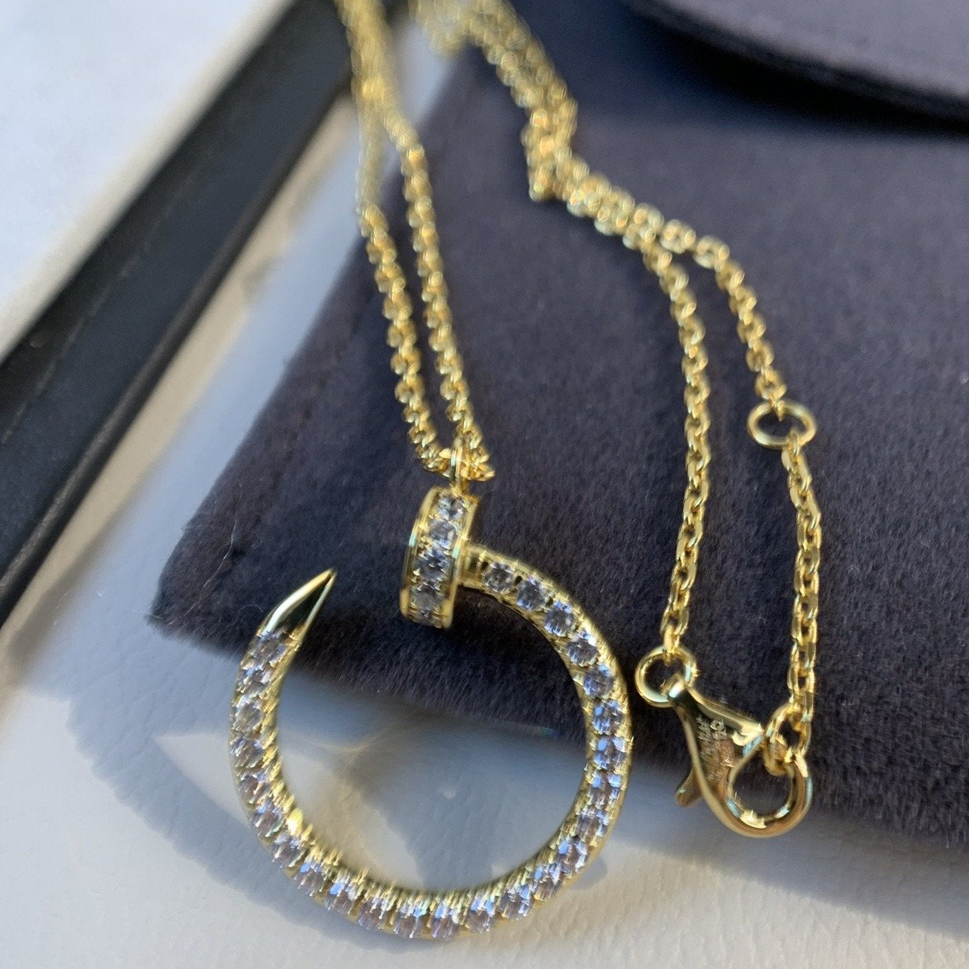 [Shinejoy]JUSTE NECKLACE GOLD DIAMONDS