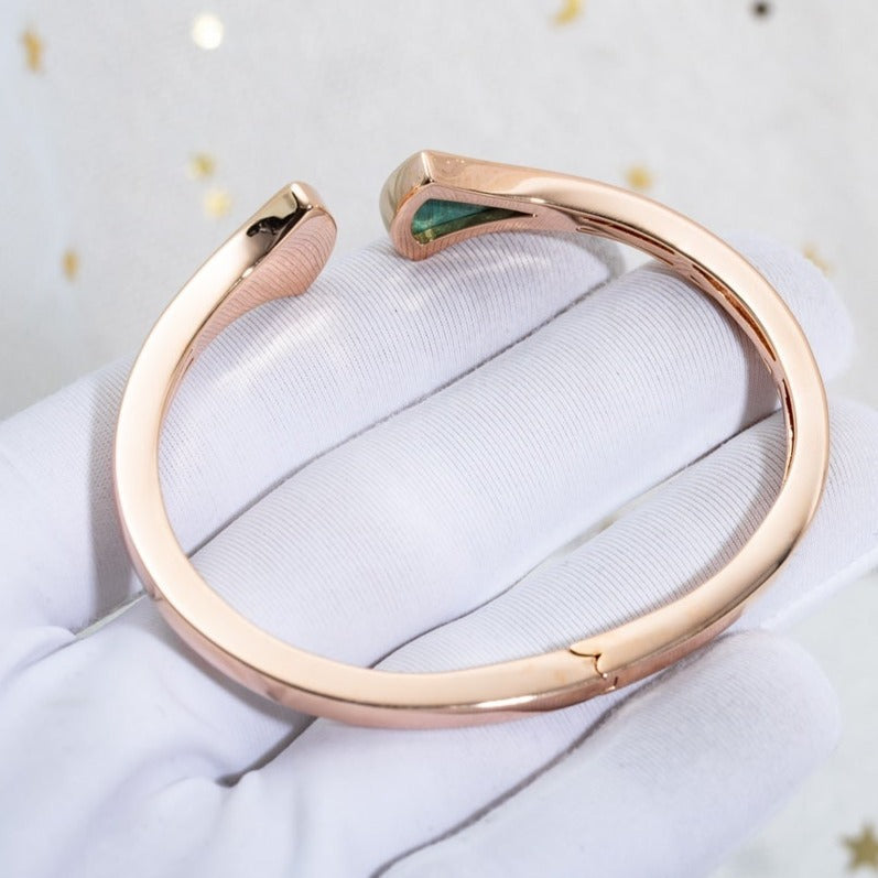 [Shinejoy]DREAM BRACELET OPEN MALACHITE PINK GOLD