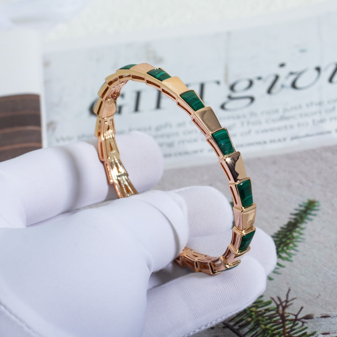 [Shinejoy]SERPENTI BRACELET PINK GOLD MALACHITE