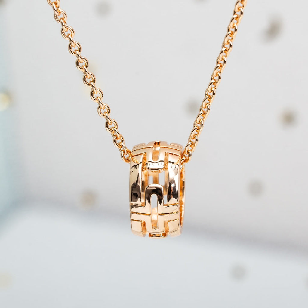 [Shinejoy]PARENTESI NECKLACE PINK GOLD