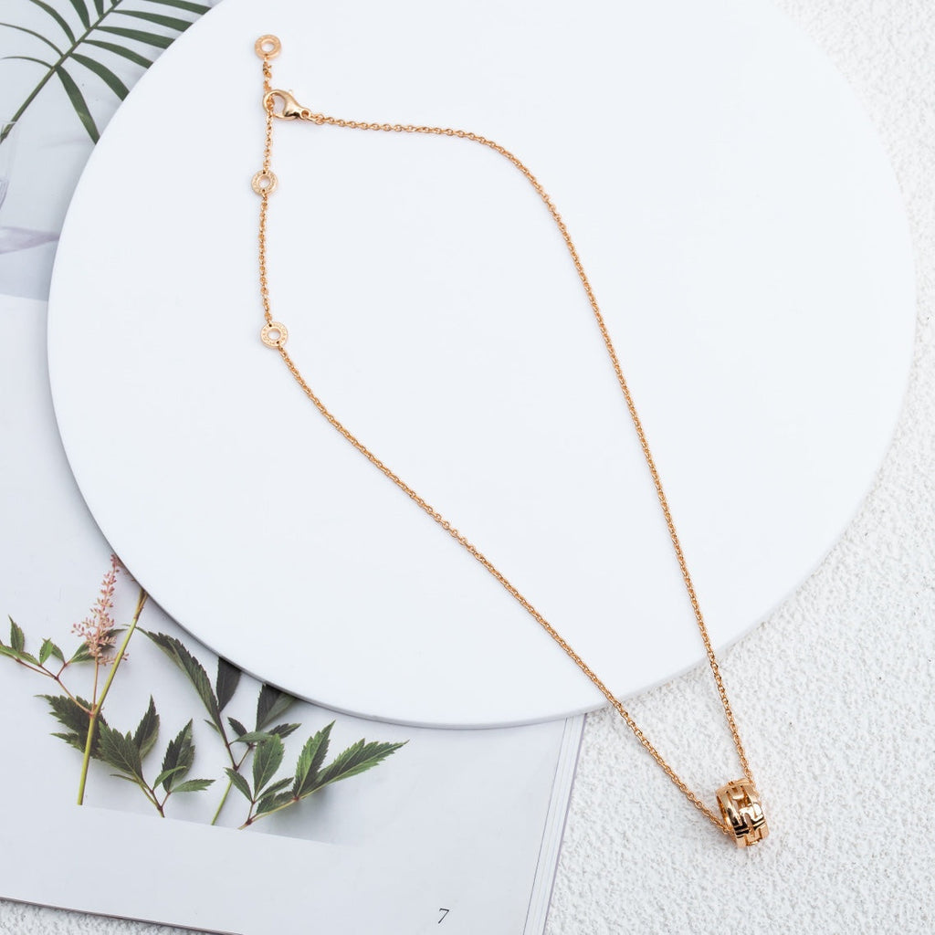 [Shinejoy]PARENTESI NECKLACE PINK GOLD