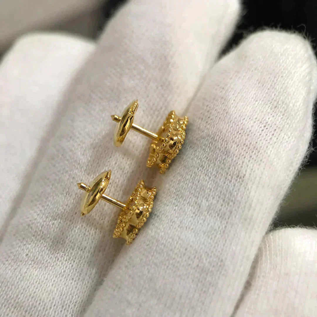 [Shinejoy]CLOVER MINI 9.5MM MALACHITE  EARRINGS