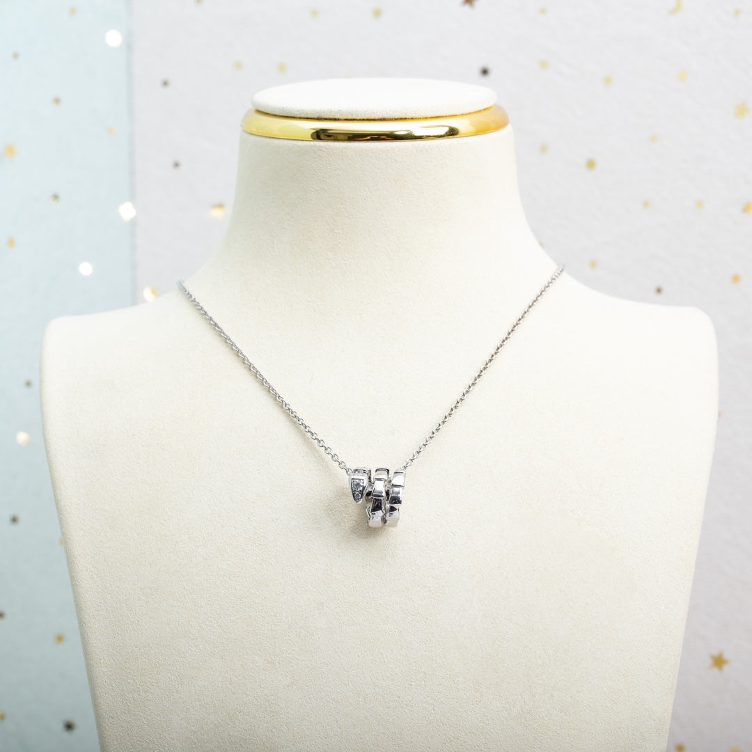 [Shinejoy]SERPENTI SILVER NECKLACE DIAMOND