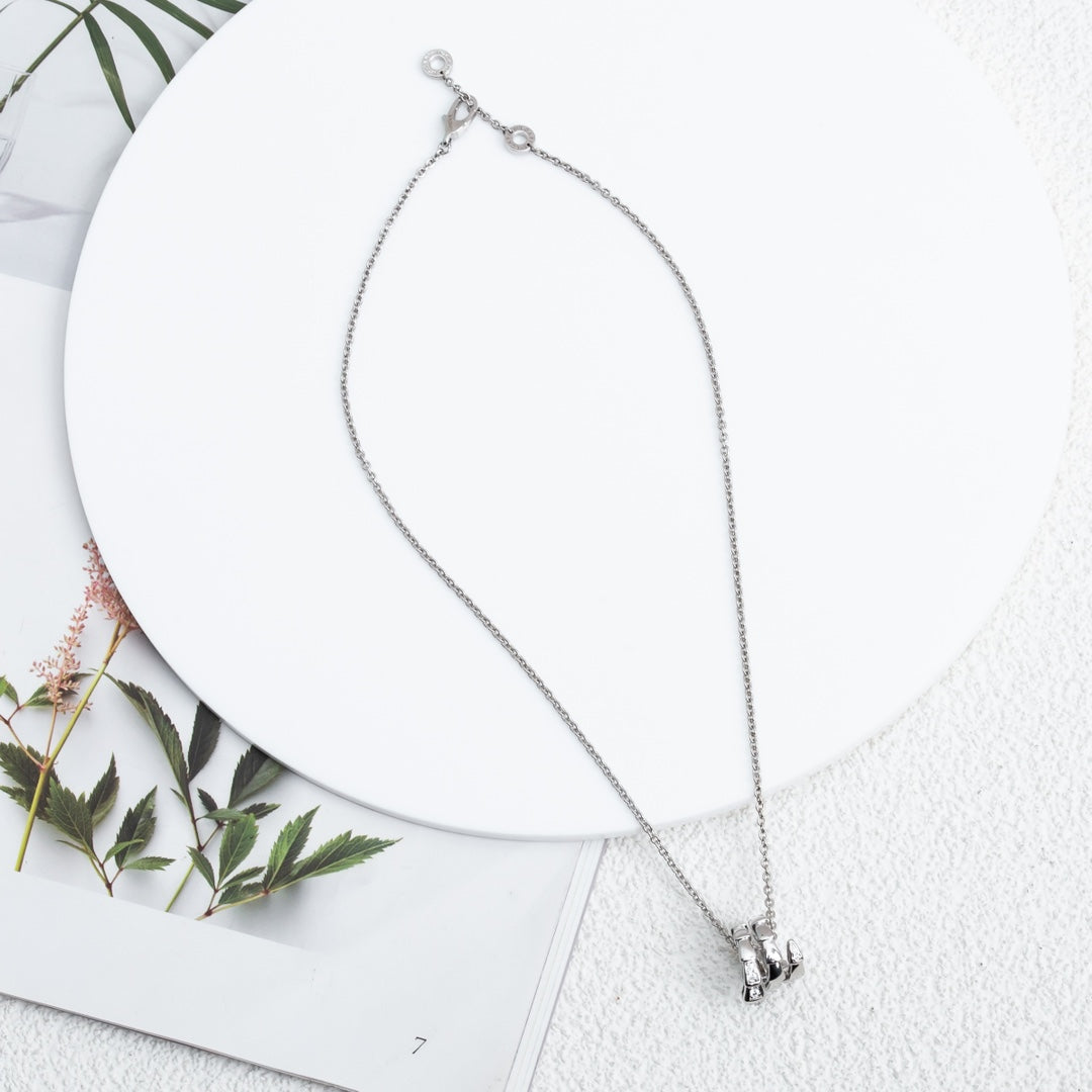 [Shinejoy]SERPENTI SILVER NECKLACE DIAMOND