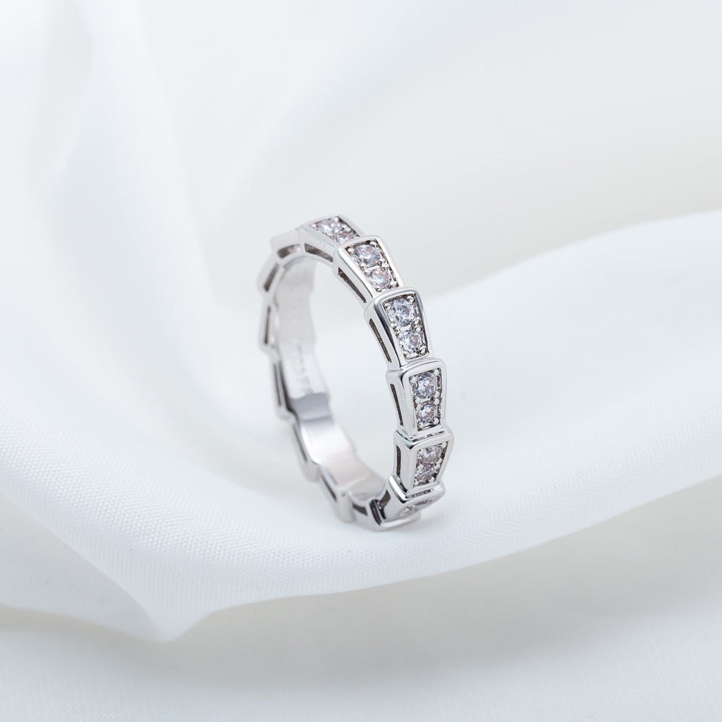 [Shinejoy] Bague Serpenti en argent sertie de diamants 3 mm
