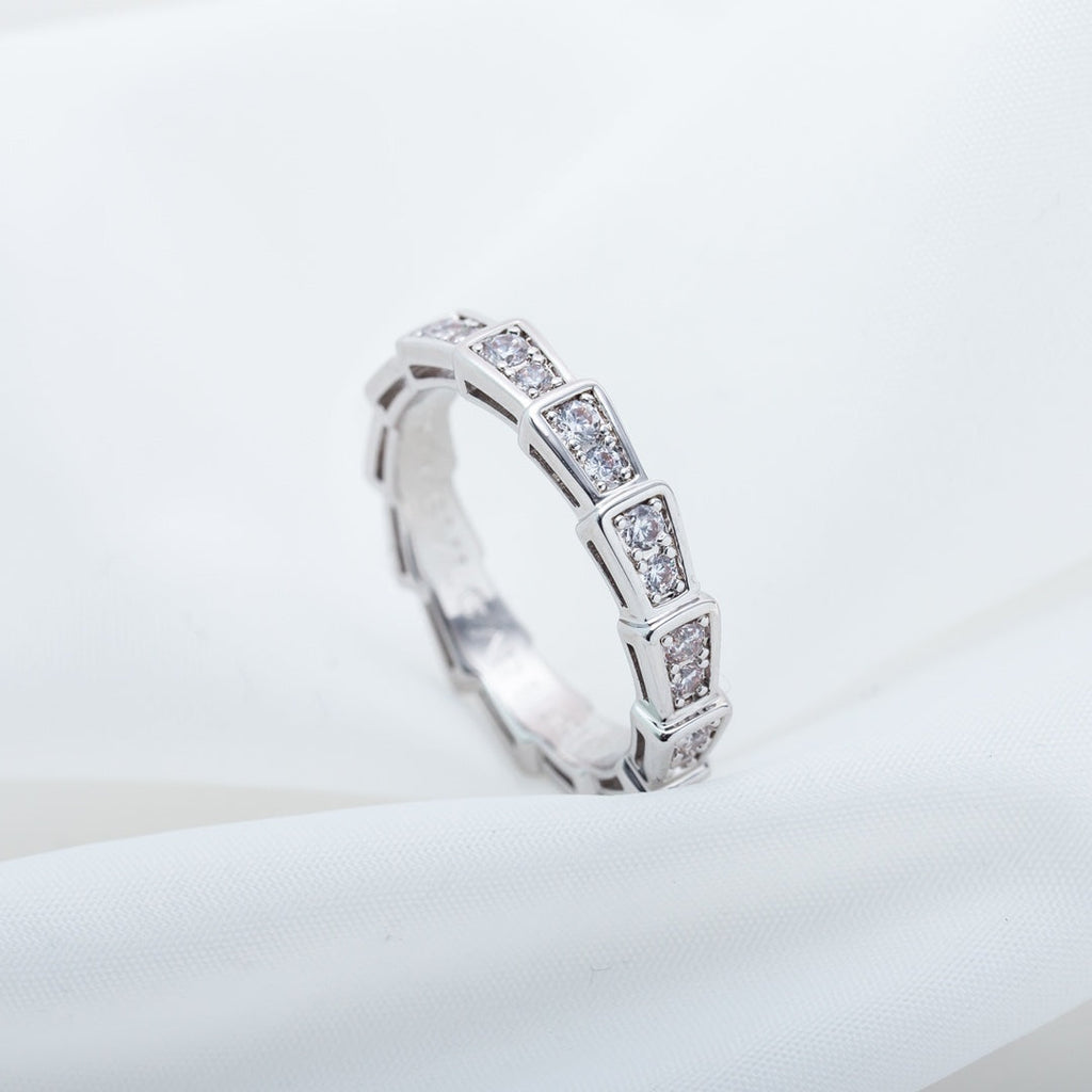 [Shinejoy] Bague Serpenti en argent sertie de diamants 3 mm