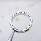 [Shinejoy]セルペンティリング シルバー ダイヤモンド ブラック モップ 4mm