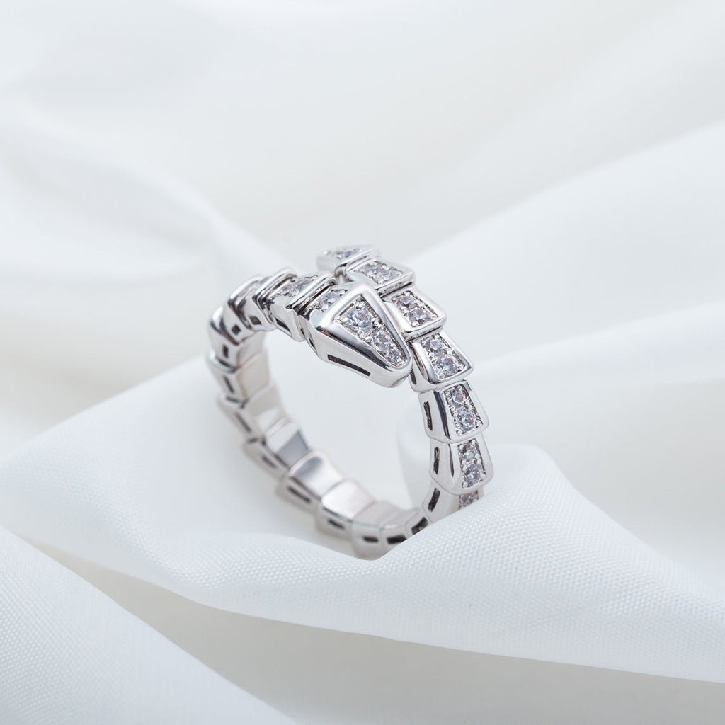 [Shinejoy] Bague Serpenti en argent sertie de diamants 4 mm