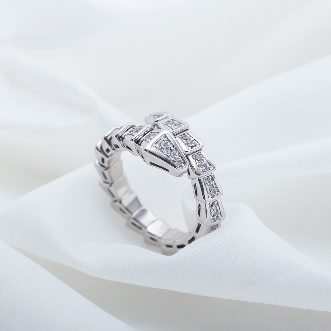 [Shinejoy]SERPENTI RING SILVER DIAMOND PAVED 4MM