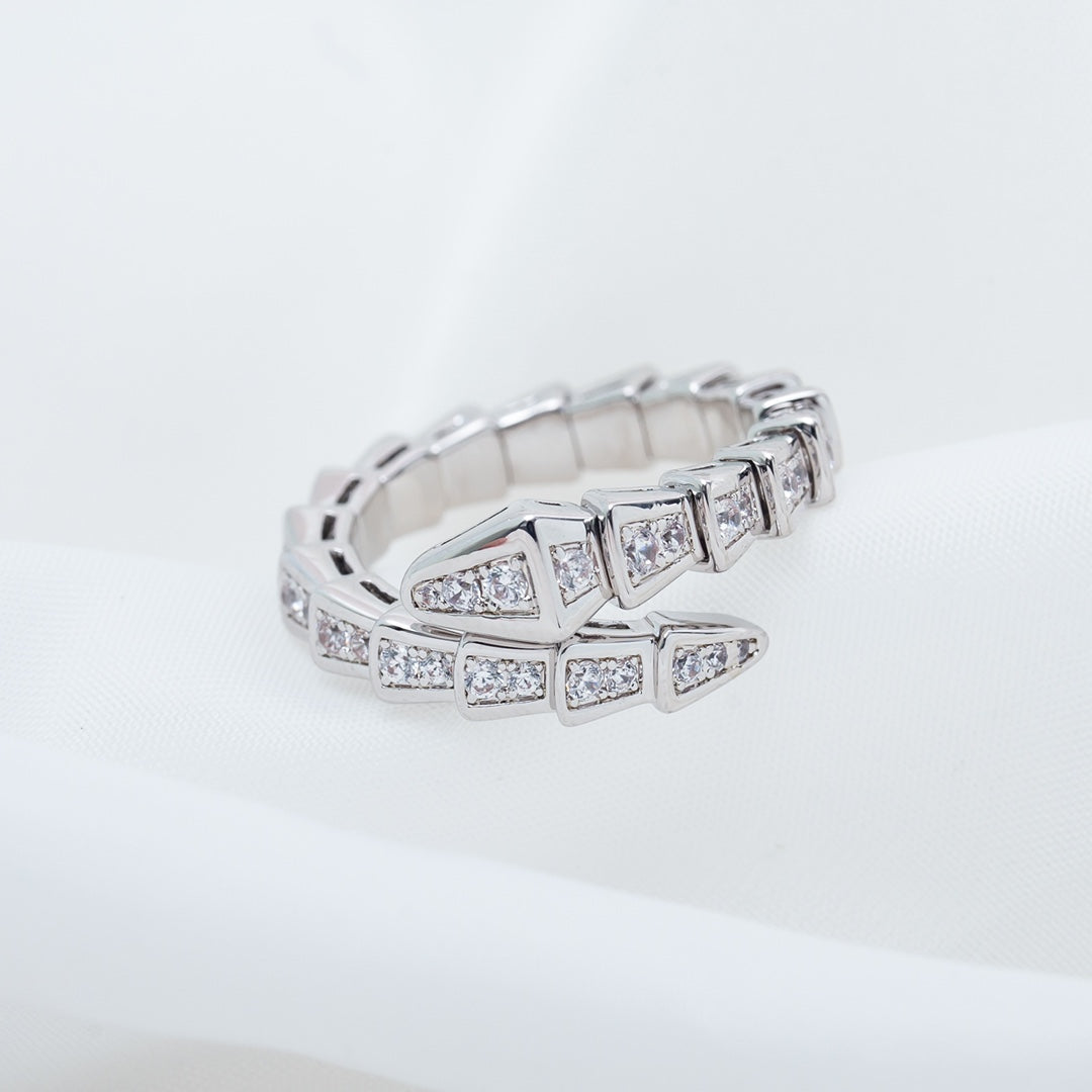 [Shinejoy]SERPENTI RING SILVER DIAMOND PAVED 4MM
