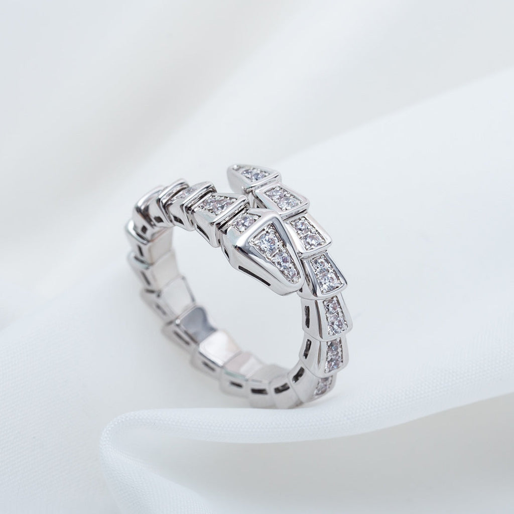 [Shinejoy] Bague Serpenti en argent sertie de diamants 4 mm