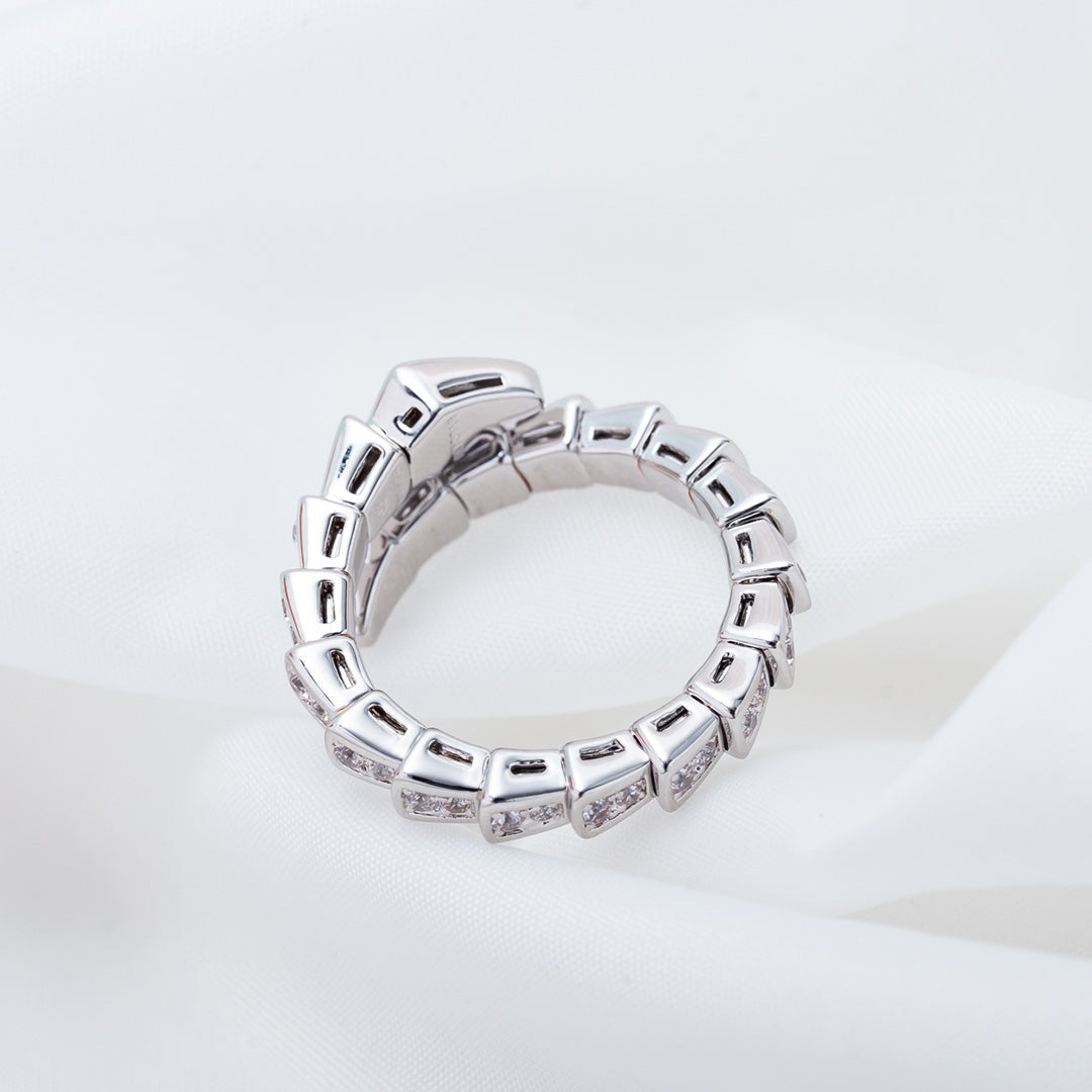[Shinejoy] Bague Serpenti en argent sertie de diamants 4 mm