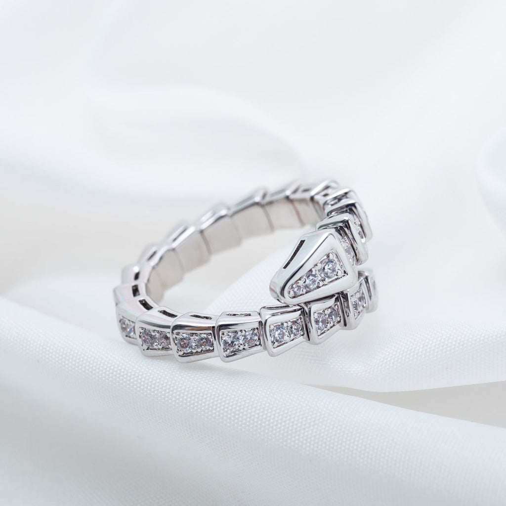 [Shinejoy] Bague Serpenti en argent sertie de diamants 4 mm