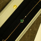[Shinejoy]SUN MALACHITE 1 DIAMOND PINK GOLD BRACELET