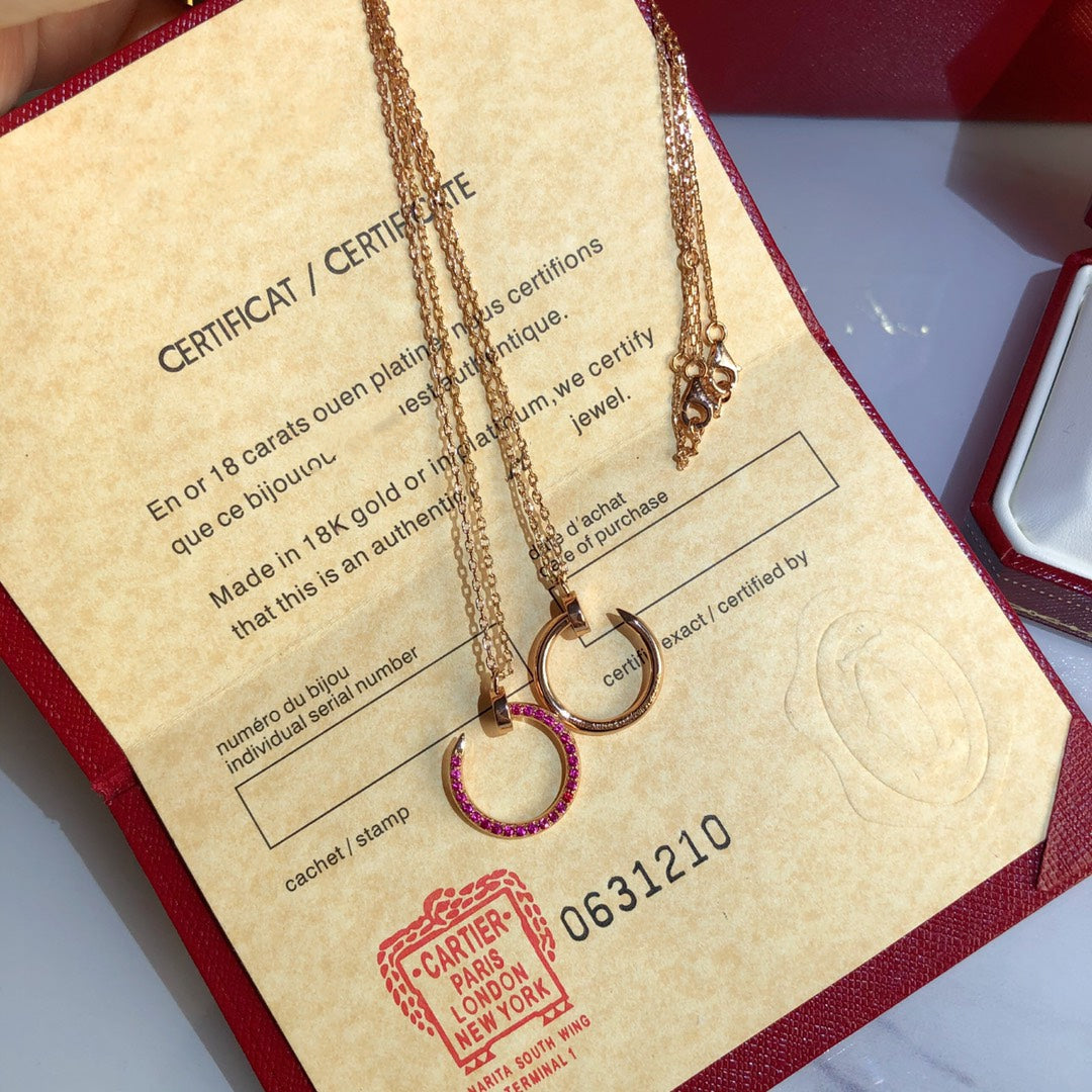 [Shinejoy]JUSTE NECKLACE GOLD RED DIAMONDS