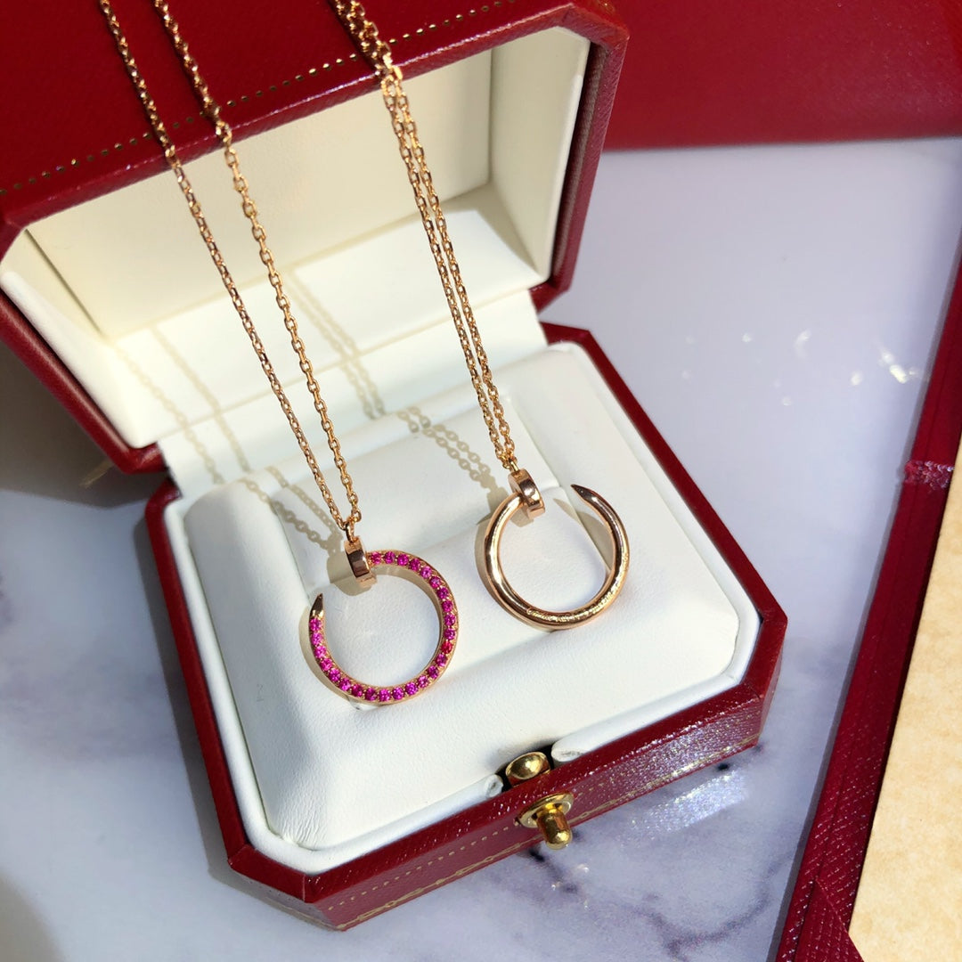 [Shinejoy]JUSTE NECKLACE GOLD RED DIAMONDS