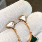 [Shinejoy]ドリームイヤリング 3モチーフ マラカイトモップ ピンクゴールド