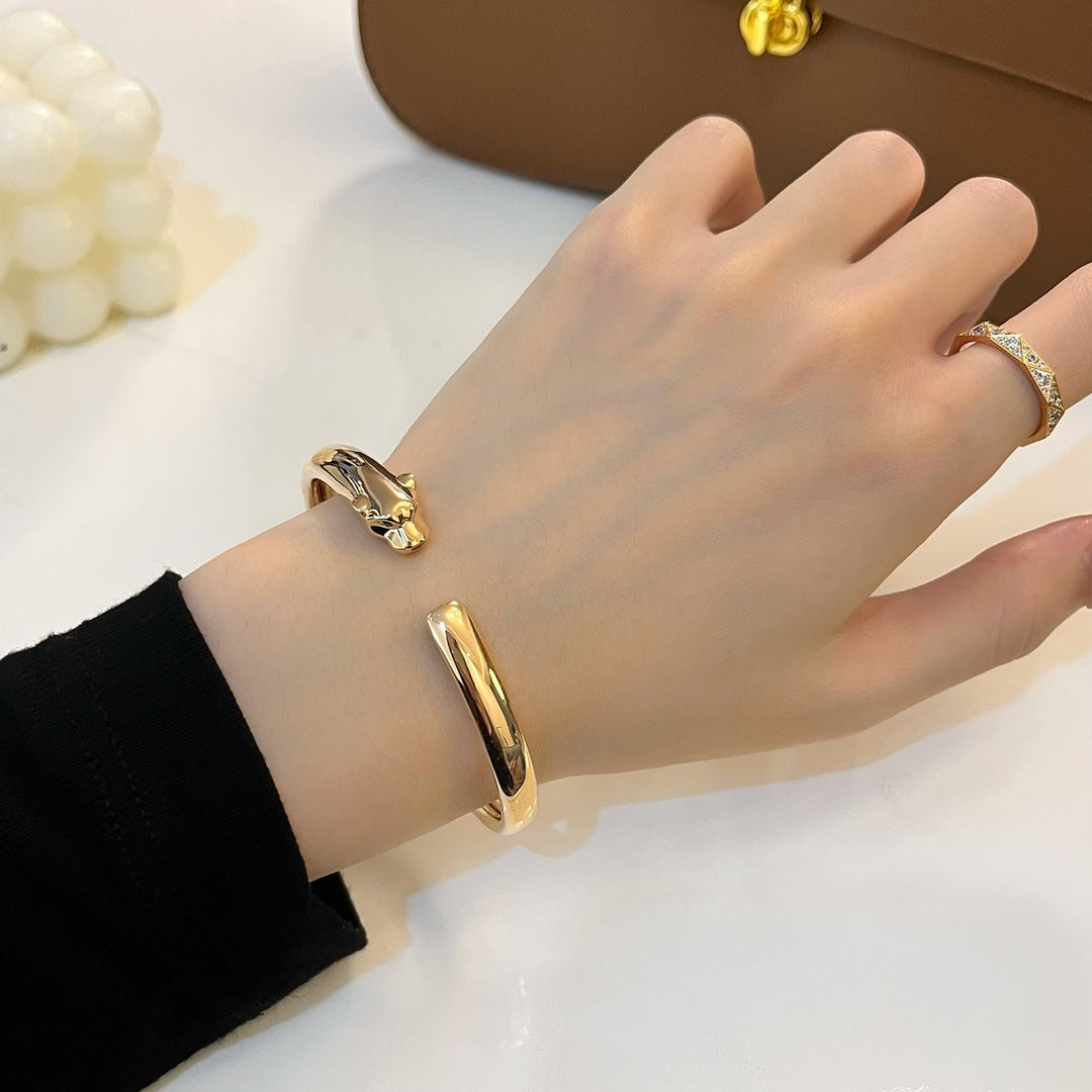[Shinejoy]PANTHERE GOLD OPEN BRACELET