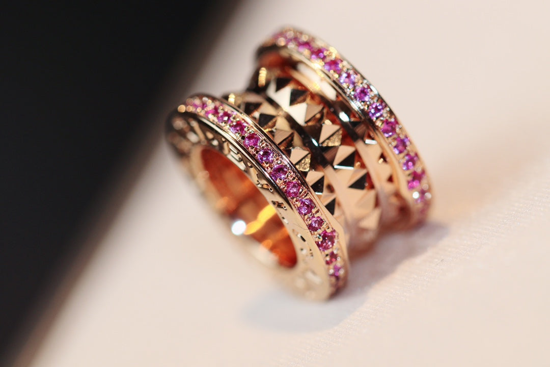 [Shinejoy]ZERO 1 ROCK PINK GOLD PINK DIAMOND NECKLACE