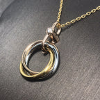 [Shinejoy]TRINITY SILVER GOLD PINK GOLD NECKLACE