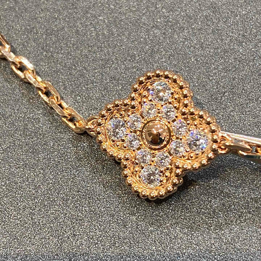 [⭐Shinejoy] クローバー 5モチーフ フルダイヤモンドブレスレットコレクション