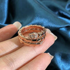 Bague Serpents à double rangée de diamants [Shinejoy]