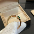 [Shinejoy]Bague ouverte en malachite et diamants Dream.