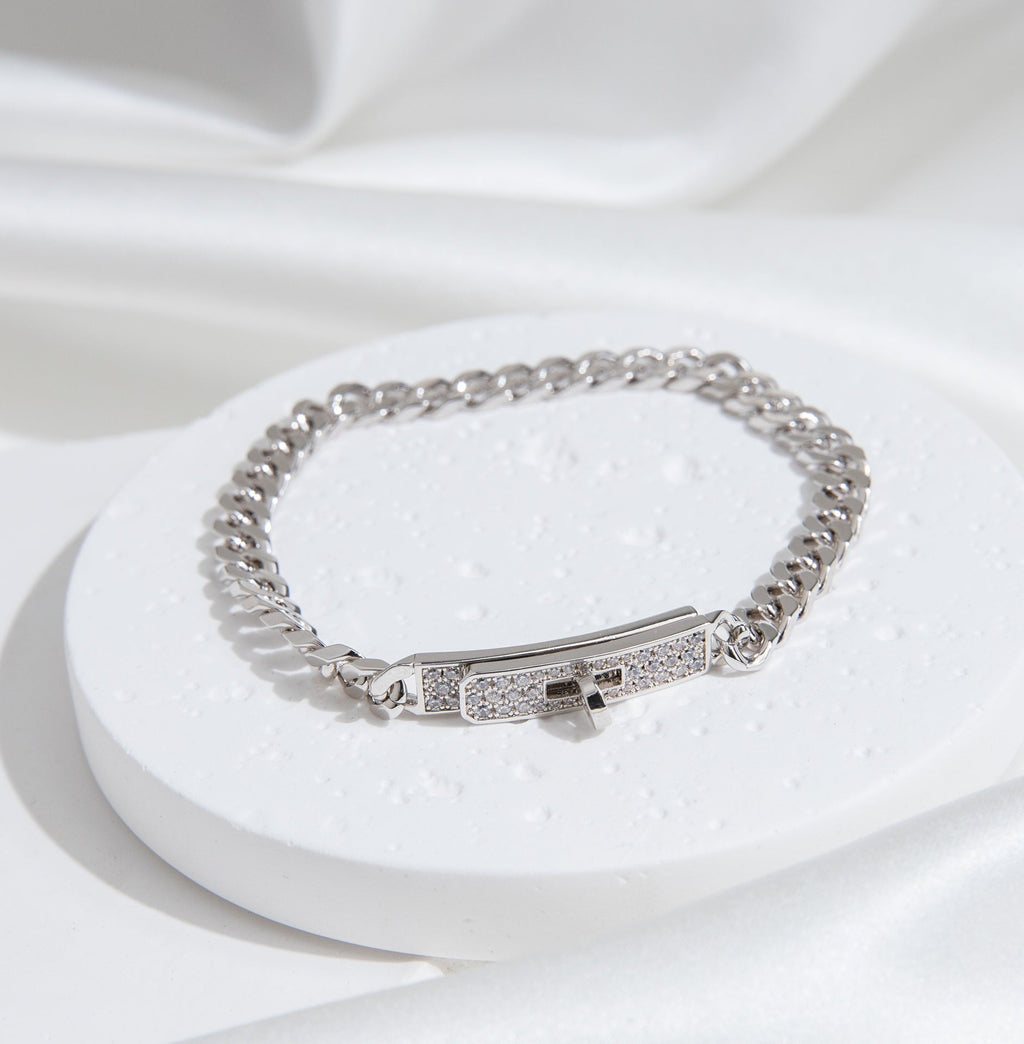 [Shinejoy] BRACELET KELLY CHAÎNE ARGENT DIAMANT