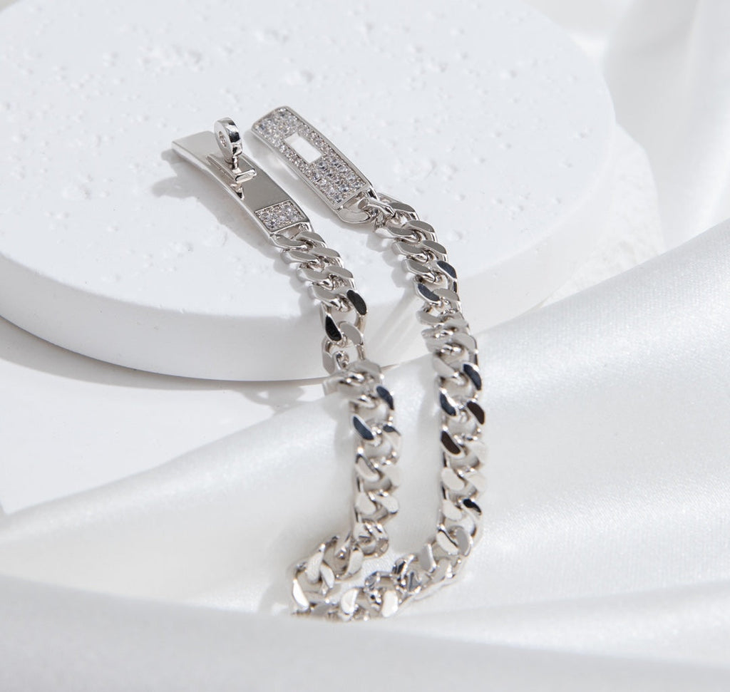 [Shinejoy] BRACELET KELLY CHAÎNE ARGENT DIAMANT