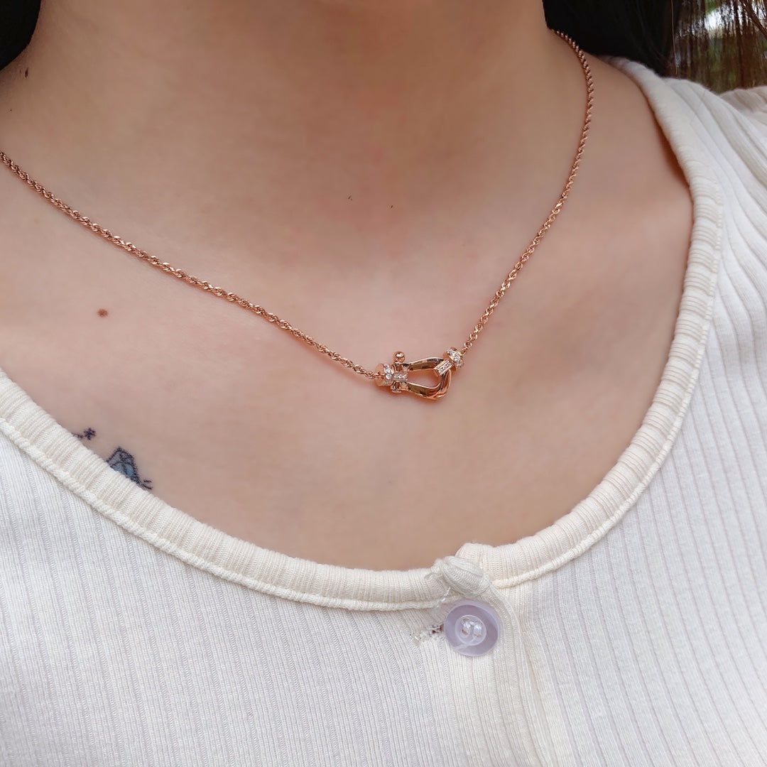 [Shinejoy]FORCE 10 PINK GOLD DIAMOND NECKLACE