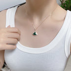 [Shinejoy]DREAM MALACHITE DIAMOND PAVED PINK GOLD NECKLACE