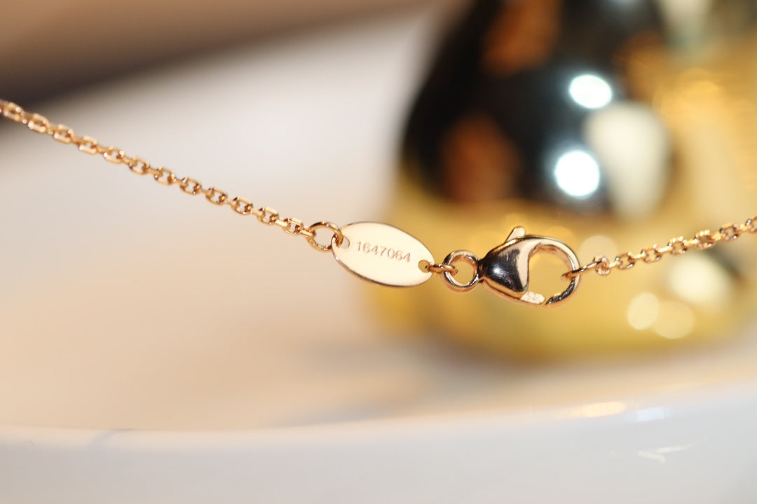 [Shinejoy]JEUX MALACHITE 1 DIAMOND PINK GOLD NECKLACE