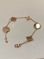 [Shinejoy]STAR AND SUN 5 MOTIF MOP PINK GOLD BRACELET