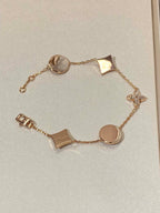 [Shinejoy]STAR AND SUN 5 MOTIF MOP PINK GOLD BRACELET