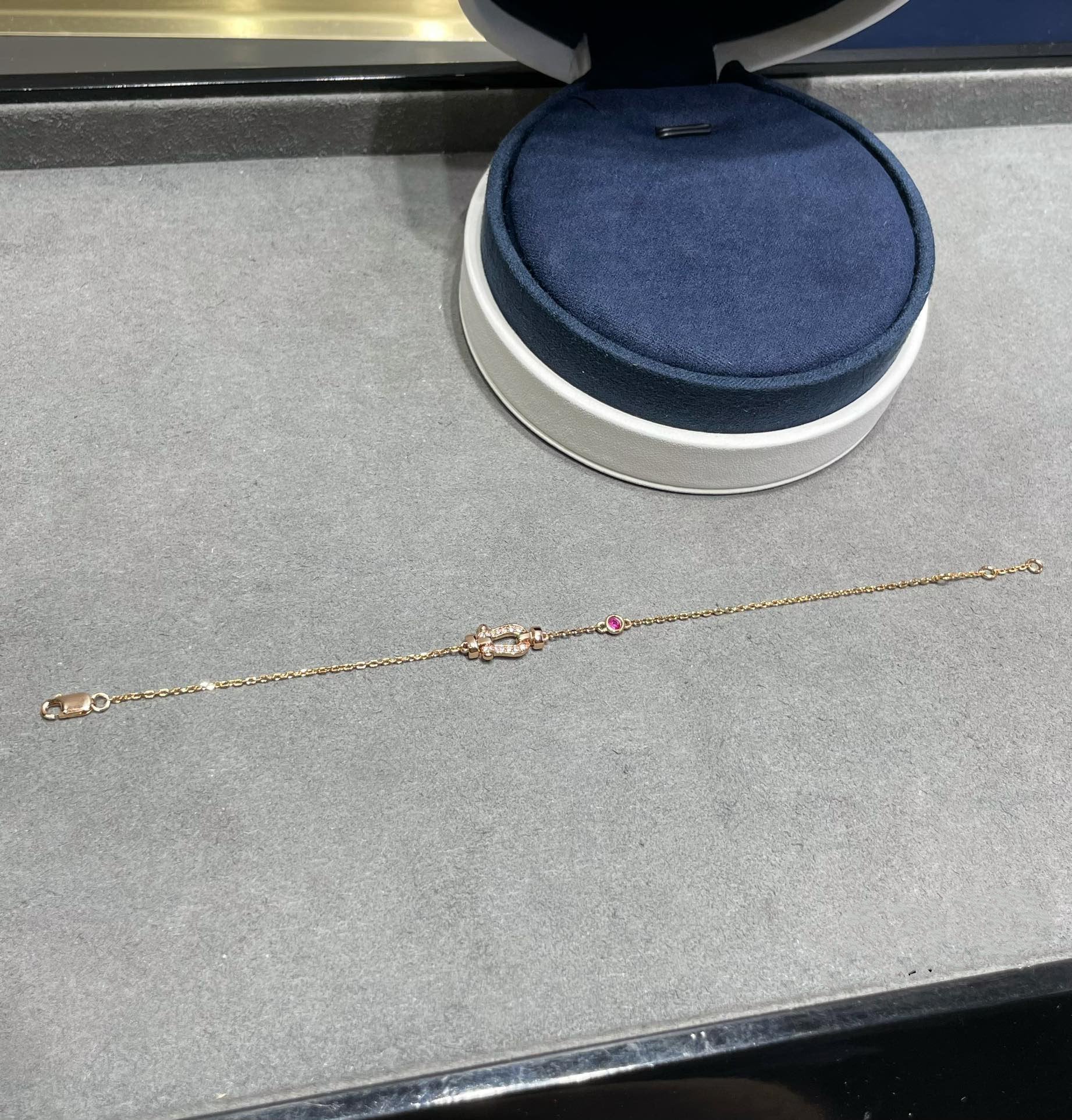 [Shinejoy]FORCE 10 DIAMOND CHAIN LINK PINK GOLD BRACELET