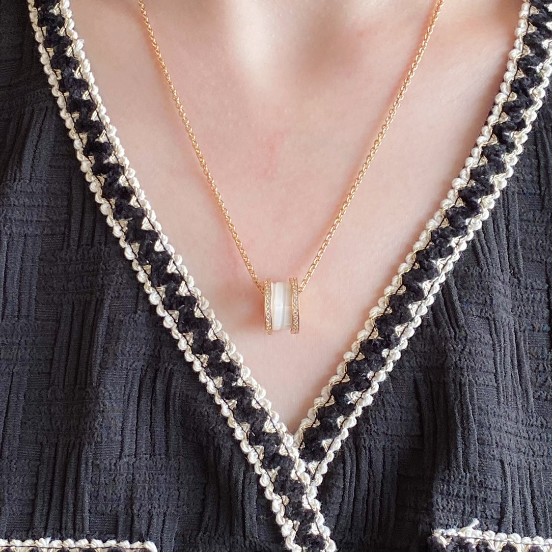 [Shinejoy]ZERO 1 DIAMOND CERAMIC NECKLACE