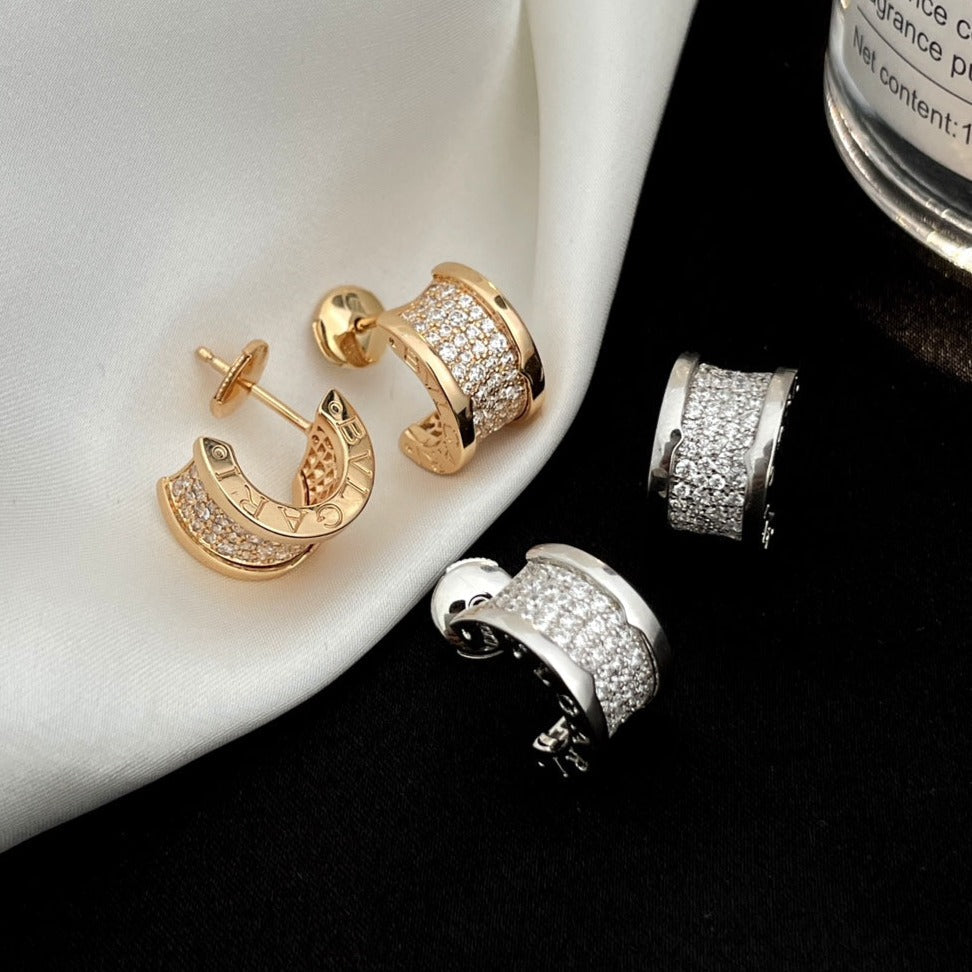 [Shinejoy]ZERO 1 DIAMOND PAVED EARRINGS