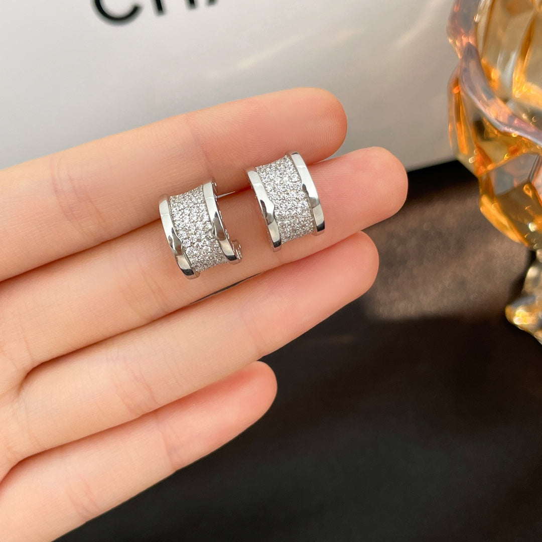 [Shinejoy]ZERO 1 DIAMOND PAVED EARRINGS