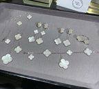 [Shinejoy]CLOVER 5 MOTIF WHITE MOP SILVER BRACELET