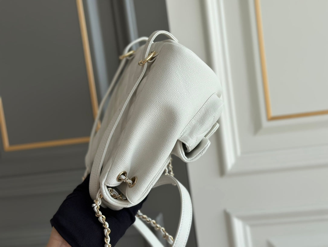 スモールバックパック 20.5 ホワイトグレインカーフスキン