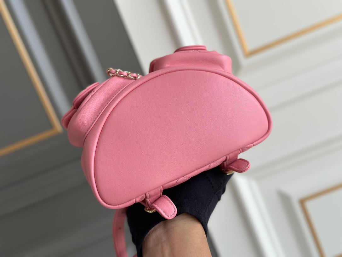 スモールバックパック 20.5 ピンク ラムスキン