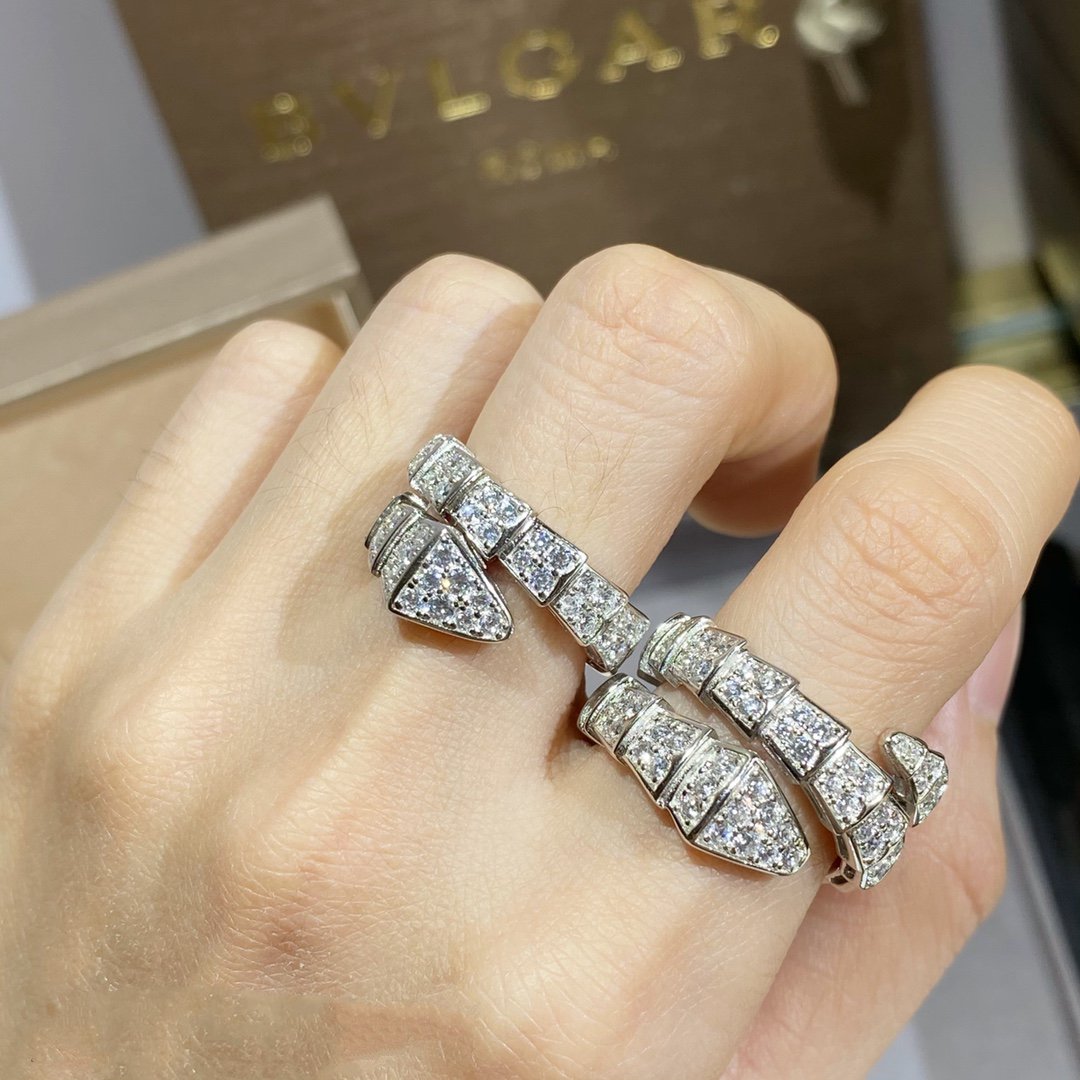 [Shinejoy]SERPENTI RING SILVER DIAMOND PAVED