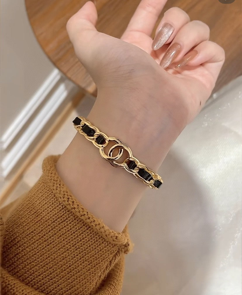 [Shinejoy] Bracelet ouvert Double C 