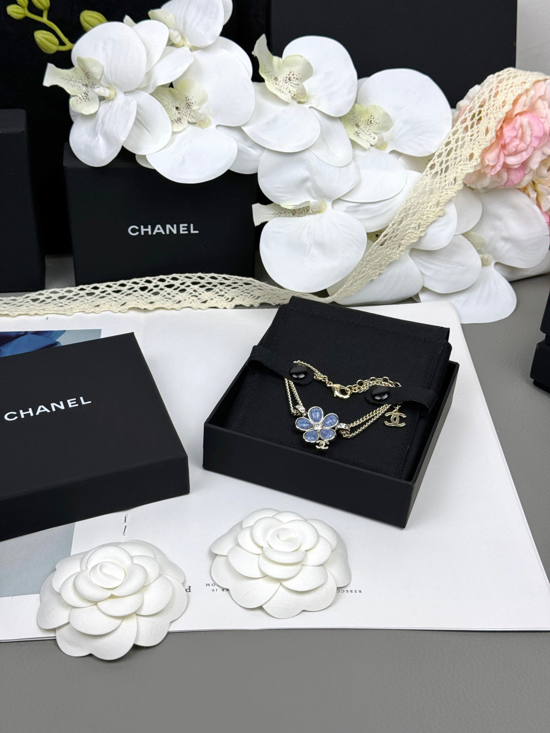 [Shinejoy]VOLTE New Blue Floral Double-Layer Bracelet