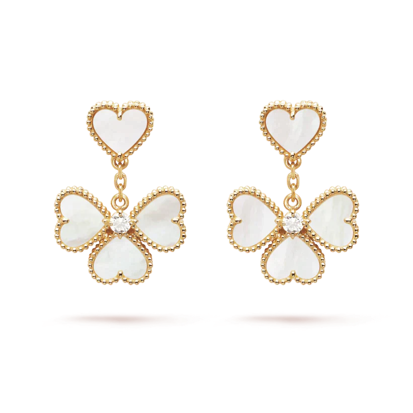 [Shinejoy]CLOVER SWEET WHITE MOP EARRINGS