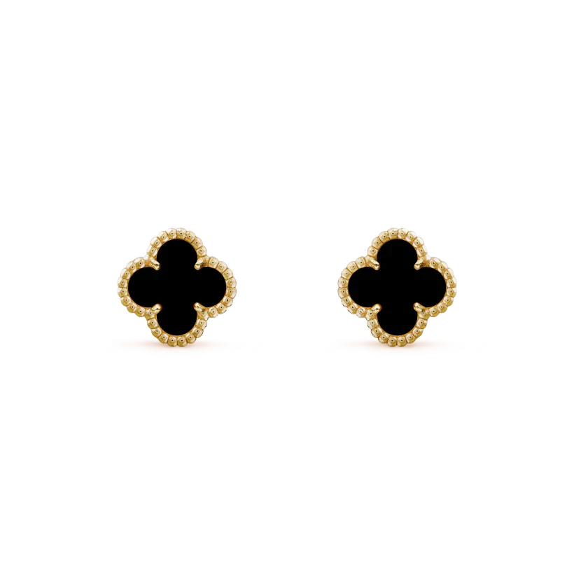 [Shinejoy]CLOVER MINI 9.5MM BLACK MOP EARRINGS