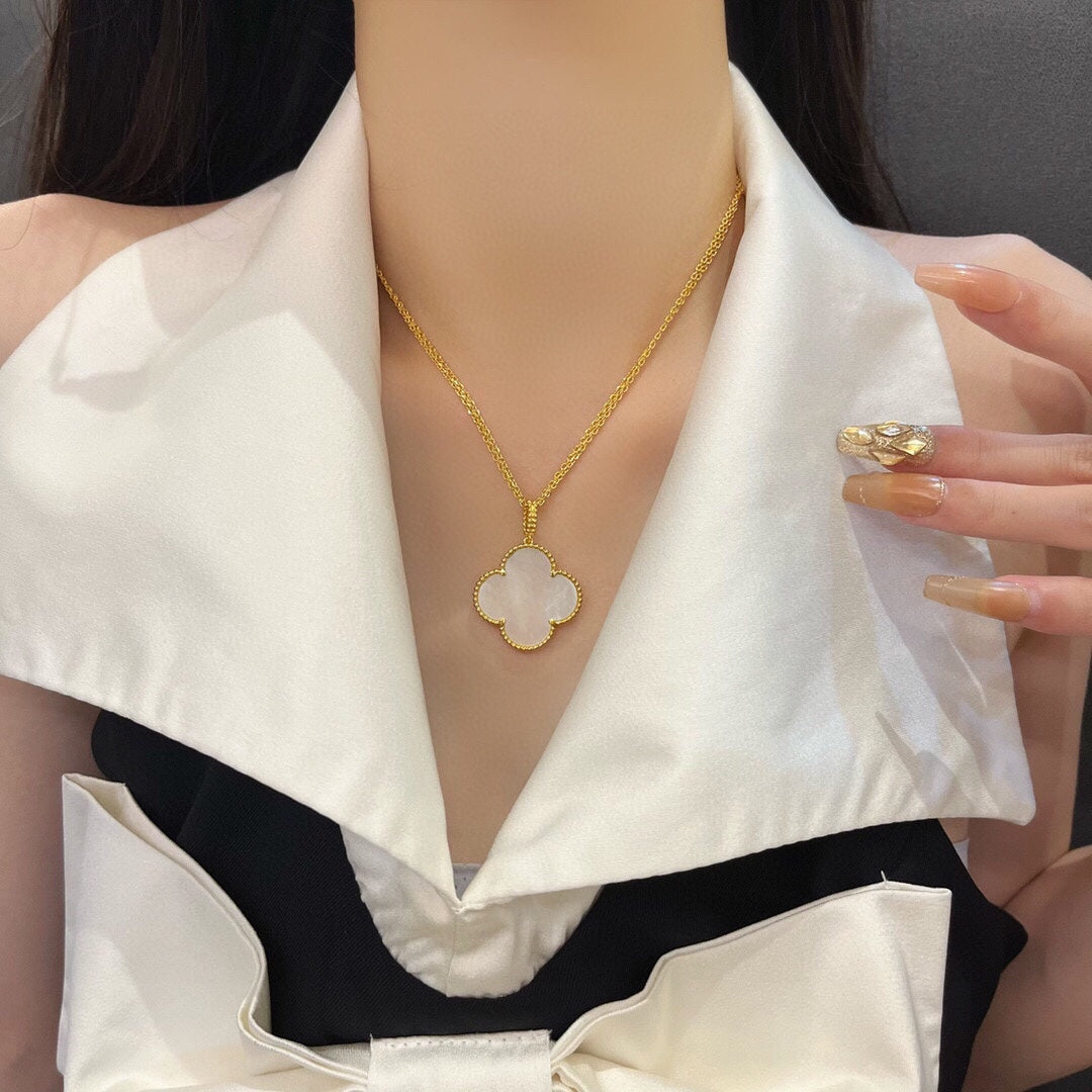 [Shinejoy] COLLIER PENDENTIF CLOVER 25MM MOP GRAND